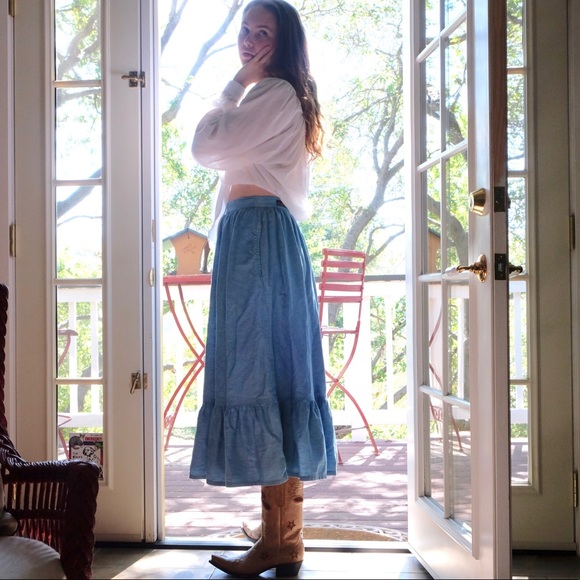 denim prairie skirt